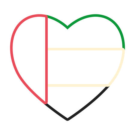 United Arab Emirates Heart shape flag icon vector illustration graphic designのイラスト素材