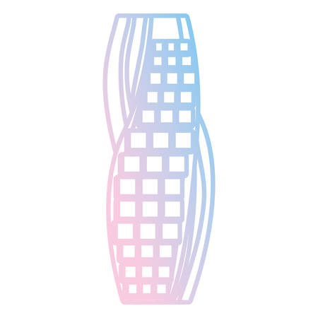 Building skyscraper tower in neon lines.のイラスト素材