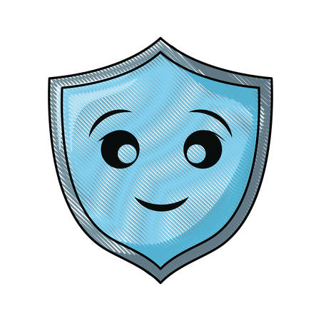 kawaii shield  vector illustrationのイラスト素材