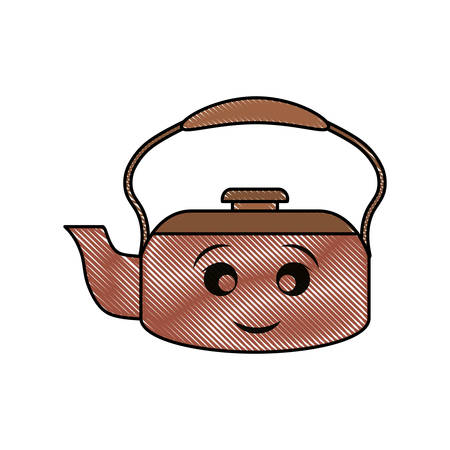 kawaii teapot  vector illustrationのイラスト素材