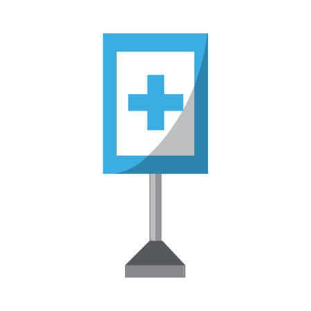 First aid information road sign icon.のイラスト素材