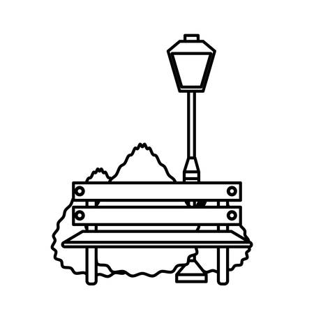 park bench and street lamp icon over white background vector illustrationのイラスト素材