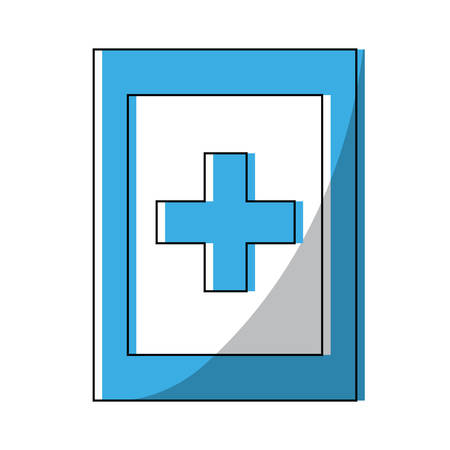 first aid information road sign icon over white background colorful design vector illustrationのイラスト素材