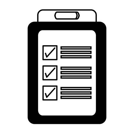 Checklist icon over white background vector illustration.のイラスト素材