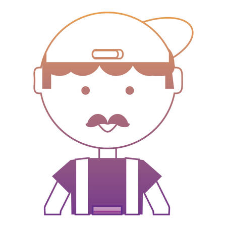 cartoon mechanic man icon over white background colorful design vector illustrationのイラスト素材