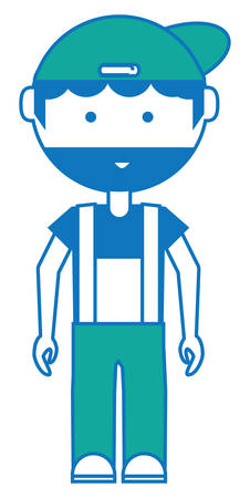 Cartoon mechanic man icon illustration.のイラスト素材