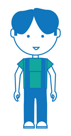 Cartoon mechanic man icon over white illustration.のイラスト素材