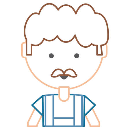 cartoon mechanic man icon over white background colorful design  vector illustrationのイラスト素材