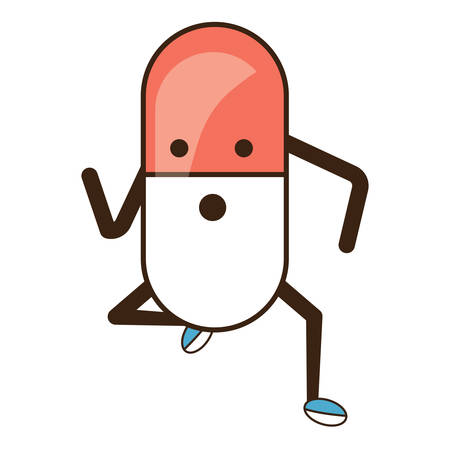 Pill running over white background colorful design vector illustrationのイラスト素材