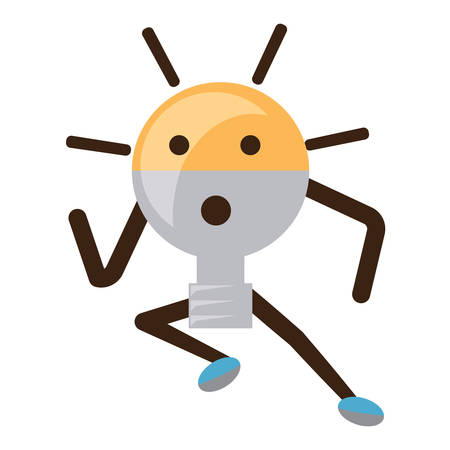 surprised light bulb icon over white background vector illustrationのイラスト素材