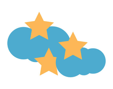 Cloud and stars icon over white background colorful design vector illustrationのイラスト素材