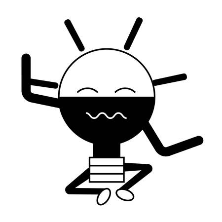 Sad light bulb cartoon character icon.のイラスト素材
