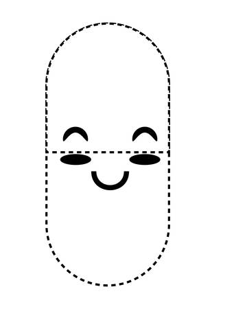 Happy pill icon over white background vector illustrationのイラスト素材