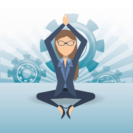 Business woman cartoon get an idea illustration graphic design.のイラスト素材