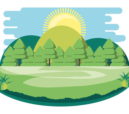 eco style life green forest vector illustration graphic designのイラスト素材