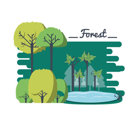 eco style life green forest vector illustration graphic designのイラスト素材
