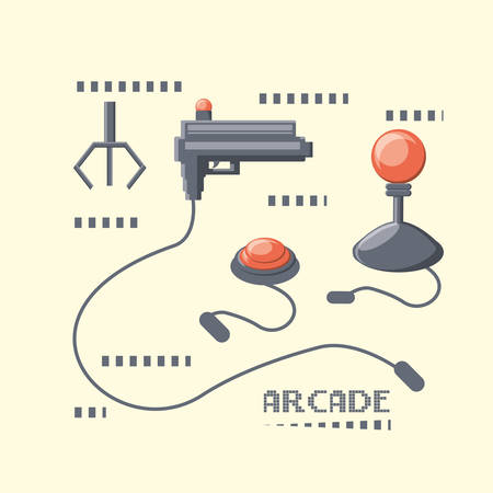 arcade video game machien related icon over white background colorful design vector illustrationのイラスト素材