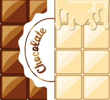 white and dark chocolate bars icon over background colorful design vector illustrationのイラスト素材