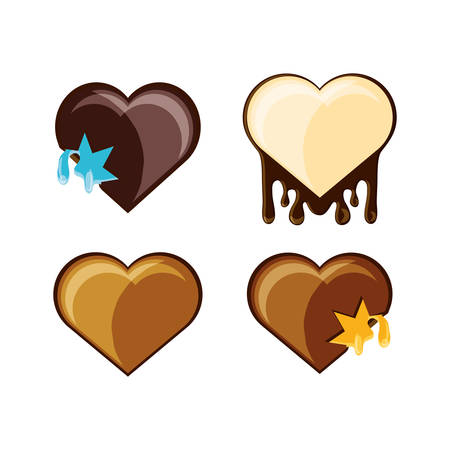 Chocolate candies in heart shape icon illustration.のイラスト素材