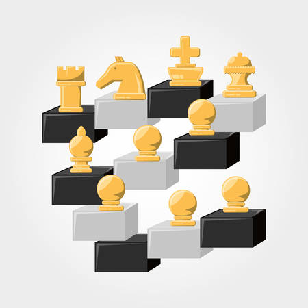 chess pieces over white background colorful design vector illustrationのイラスト素材