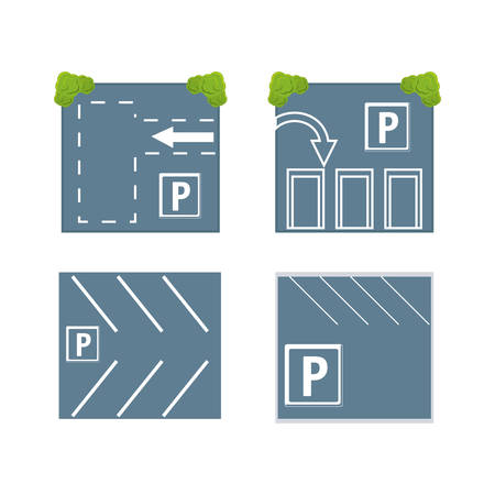 A parking lots icon set over white background colorful design vector illustrationのイラスト素材