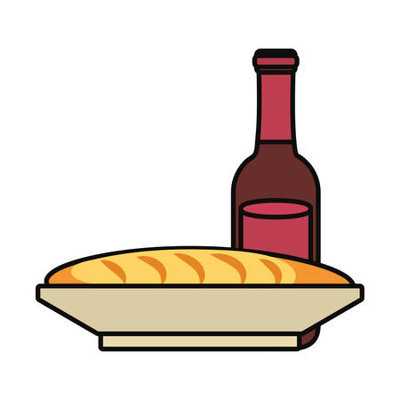 sandwich and beer icon over white background colorful design vector illustrationのイラスト素材