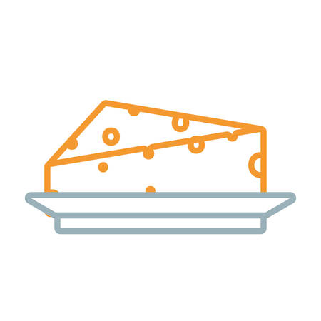 cheese piece icon over white background colorful design vector illustrationのイラスト素材