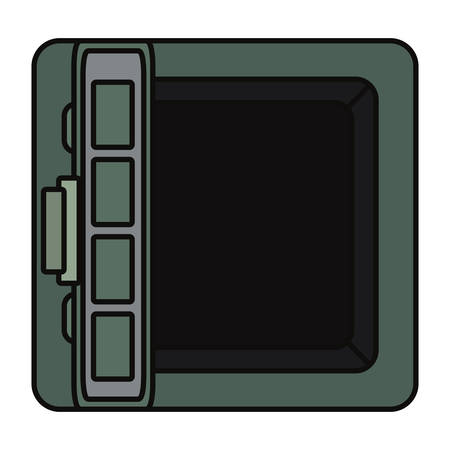 Open safebox,  vault in colored cartoon design illustration.のイラスト素材