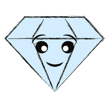 Cute diamond icon over white background. Colorful design illustration.のイラスト素材