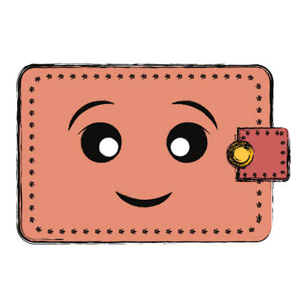 Cute wallet icon over white background. Colorful design illustration.のイラスト素材