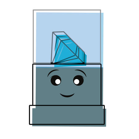 Showcase with jewel diamond icon over white background colorful design vector illustrationのイラスト素材