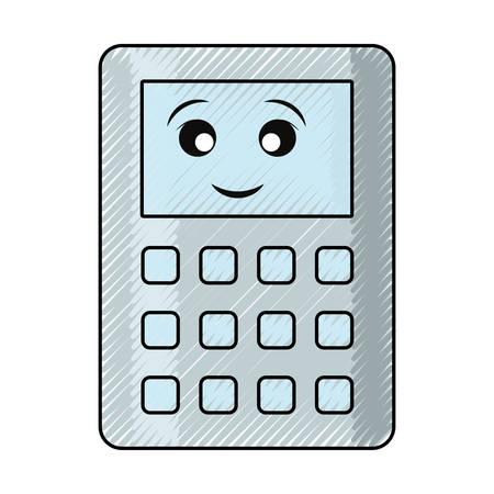 Calculator icon over white background colorful design vector illustrationのイラスト素材