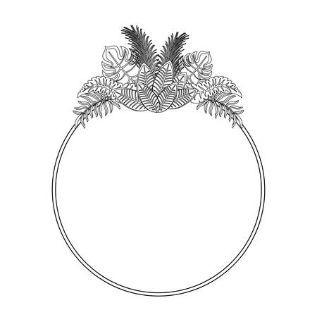 Leaves frame background icon vector illustration graphic designのイラスト素材