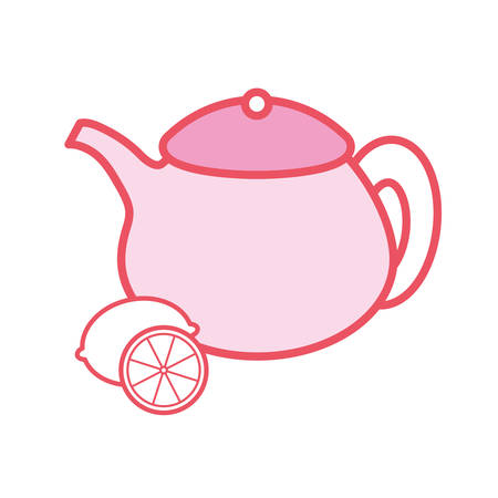 Natural lemon teapot icon vector illustration graphic designのイラスト素材
