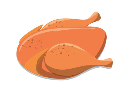 roast chicken icon over white background colorful design vector illustrationのイラスト素材