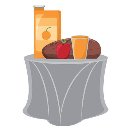 table with breafast food icon over white background colorful design vector illustrationのイラスト素材