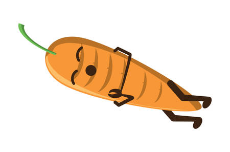 kawaii carrot sleeping icon over white background colorful design vector illustrationのイラスト素材