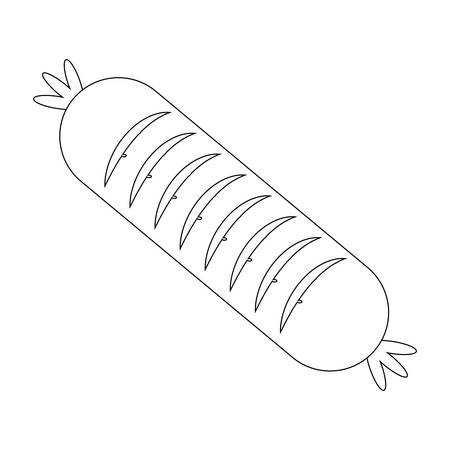 Sausage icon over white background vector illustration.のイラスト素材