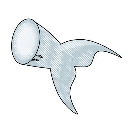 Fish tail icon over white background colorful design vector illustration.のイラスト素材