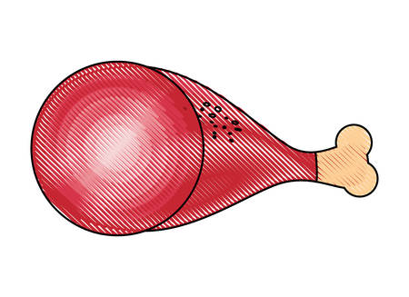 ham leg icon over white background colorful design  vector illustrationのイラスト素材