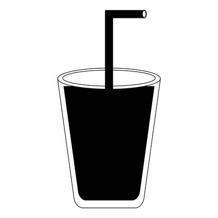 glass with straw icon over white background vector illustrationのイラスト素材