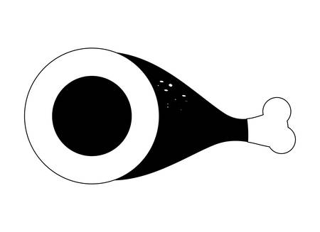ham leg icon over white background vector illustrationのイラスト素材