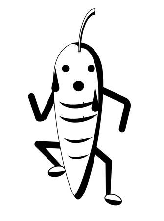 carrot running icon over white background vector illustrationのイラスト素材