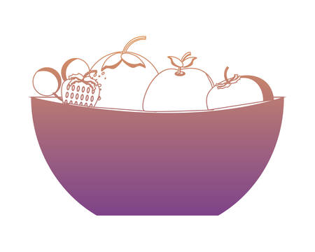 bowl with healthy fruits over white background colorful design vector illustrationのイラスト素材