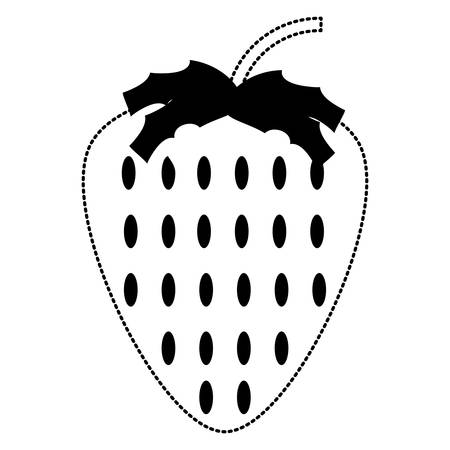 Strawberry fruit icon over white background vector illustration.のイラスト素材