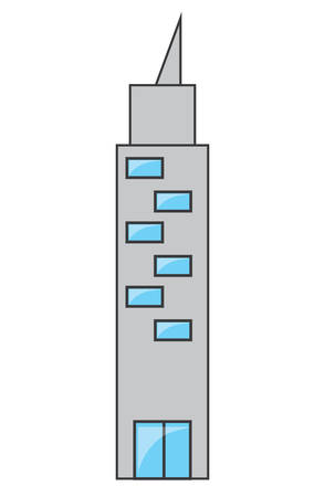 skyscraper icon over white background colorful design  vector illustrationのイラスト素材