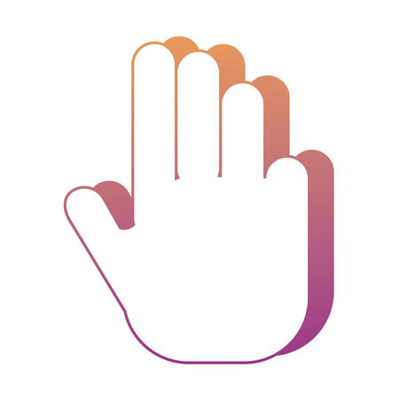 Human hand icon over white background colorful design vector illustrationのイラスト素材