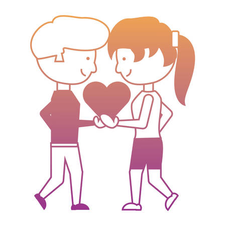 cartoon couple in loveのイラスト素材