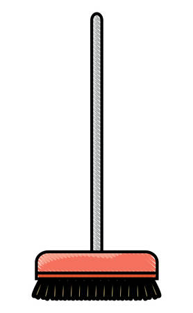 broom icon over white background colorful design vector illustrationのイラスト素材
