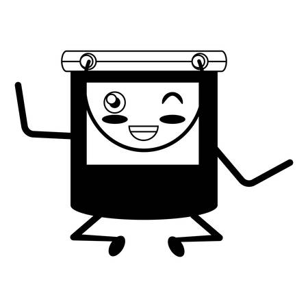 Happy cleaning bucket icon over white background vector illustrationのイラスト素材